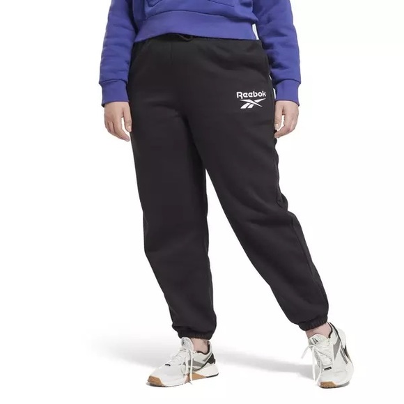 NWT Reebok Identity Logo Fleece Joggers in Black, Plus Size 3X (Sold Out) - Picture 6 of 6
